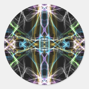 Sacred_Geo_Fractal_2 Classic Round Sticker