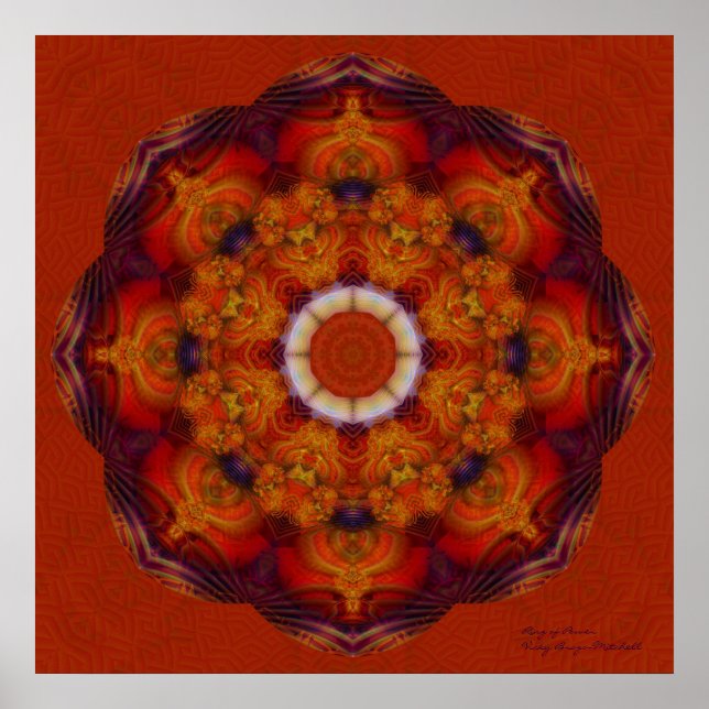 Sacred Geometric Fractal Mandala Poster (Front)
