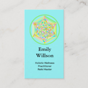 Sacred Geometric Star Wellness Holographic  Business Card