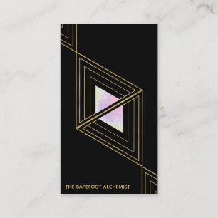 *~* Sacred Geometry Alchemy Gold Boho Triangles Business Card
