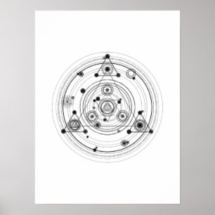 Sacred geometry and geometric alchemy design poster