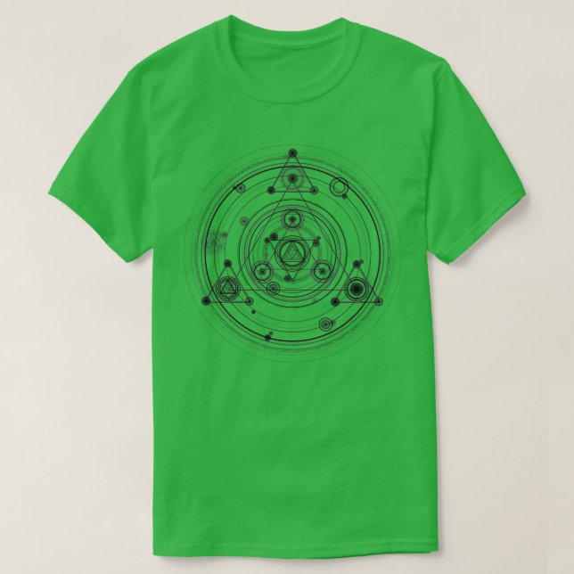 Sacred geometry and geometric alchemy design T-Shirt (Design Front)
