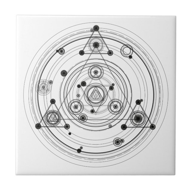Sacred geometry and geometric alchemy design tile (Front)