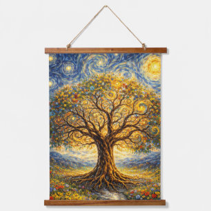 Sacred geometry art  tree hanging tapestry