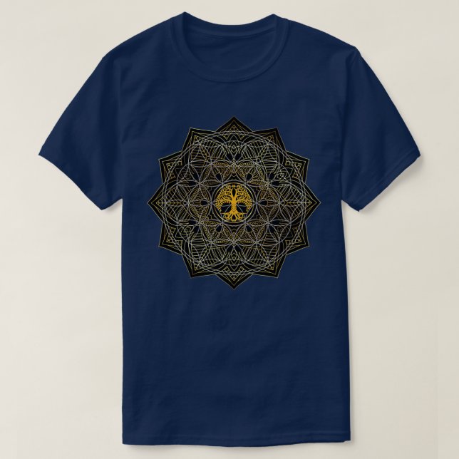 Sacred Geometry Celtic Flower Of Life T-Shirt (Design Front)