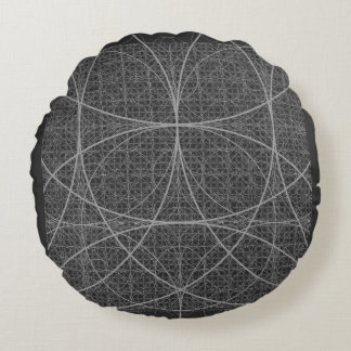 Sacred Geometry Circles Flower of Life Round Pillow