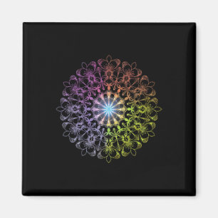 Sacred Geometry Cube Colourful Spiritual Yoga Magnet