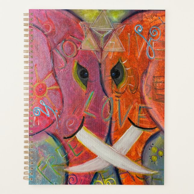 Sacred Geometry Elephant Original ART Planner (Front)