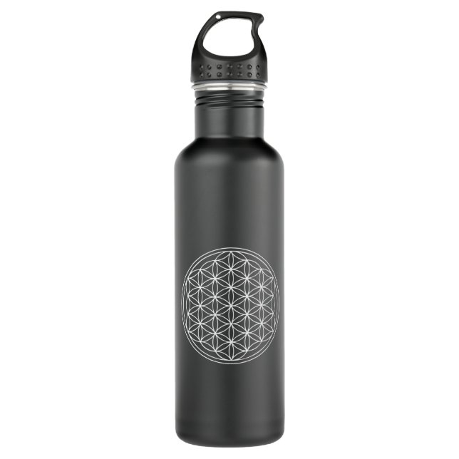 Sacred Geometry - Flower of Life 710 Ml Water Bottle (Front)