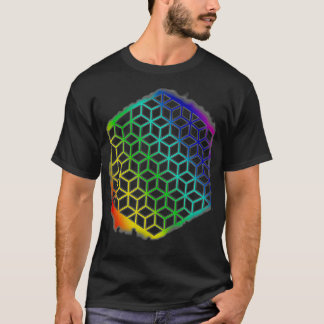 Sacred Geometry flower of life Cubes Mandala Patte T-Shirt