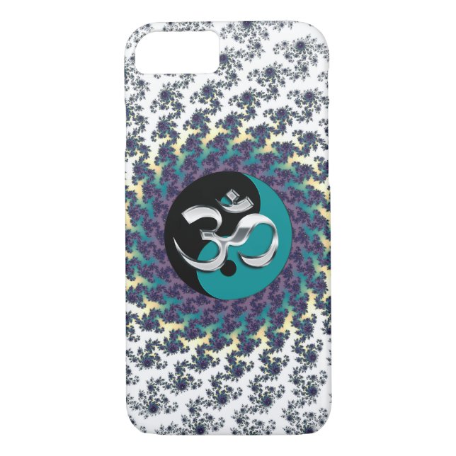Sacred Geometry Fractal with Yin-Yang and OM Case-Mate iPhone Case (Back)