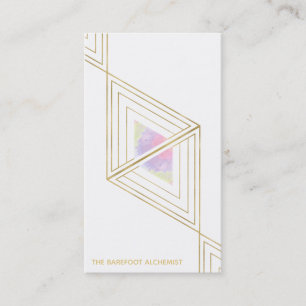 *~* Sacred Geometry Gold Boho Triangles Alchemy Business Card