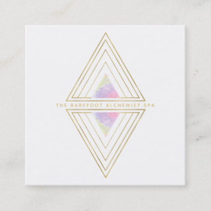 *~* Sacred Geometry Gold Geometric 2 Triangles Square Business Card