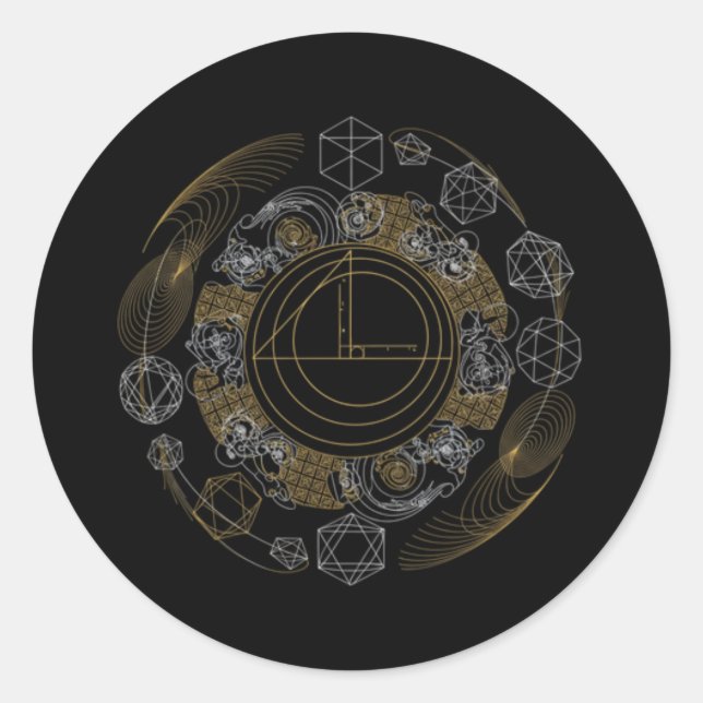 Sacred Geometry Golden Ratio Sticker | Mystic Math (Front)