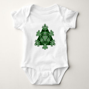 Sacred Geometry: Green Triangles: Baby Bodysuit