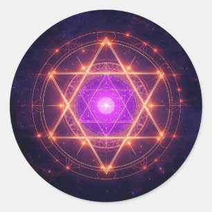 Sacred Geometry Mandala – Light Within the Cosmos Classic Round Sticker