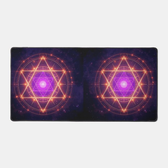 Sacred Geometry Mandala – Light Within the Cosmos Desk Mat (Front)