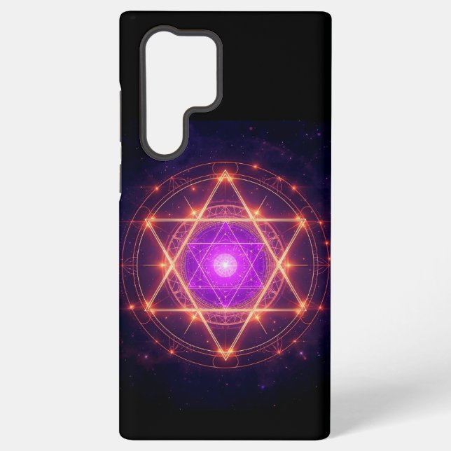 Sacred Geometry Mandala – Light Within the Cosmos Samsung Galaxy S22 Ultra Case (Back)