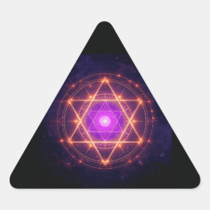 Sacred Geometry Mandala – Light Within the Cosmos Triangle Sticker