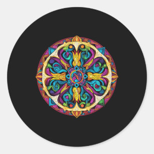 Sacred Geometry Mandala Pattern Classic Round Sticker