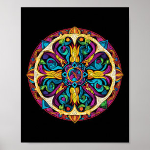 Sacred Geometry Mandala Pattern Poster