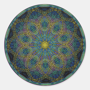 Sacred Geometry Mandala: Sincerity - Hand Drawn Classic Round Sticker