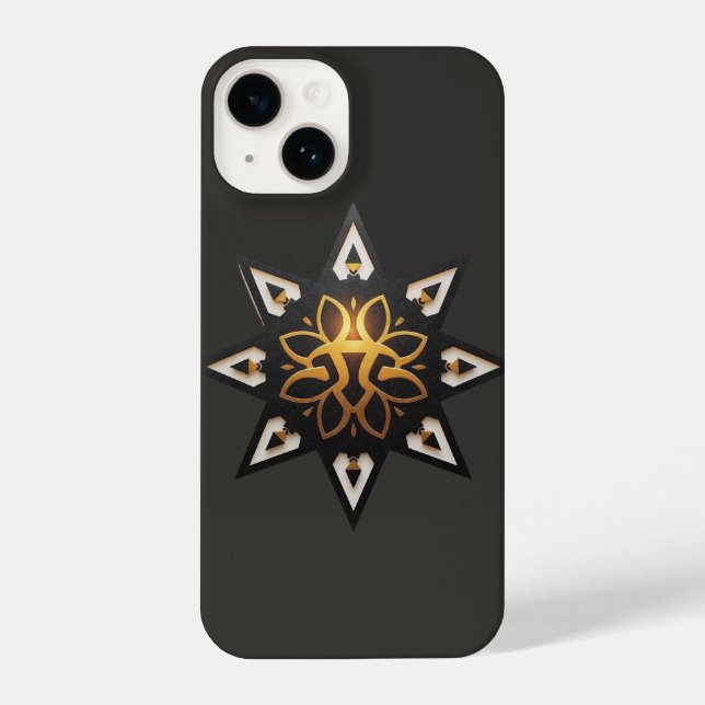 🌟Sacred Geometry Mandala – Timeless Golden Star iPhone Case (Back)