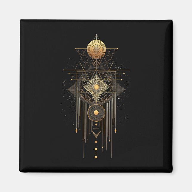 Sacred Geometry Metatron Abstract Art Deco Spiritu Magnet (Front)