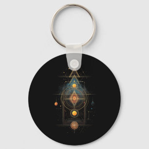 Sacred Geometry Metatron Cube Spiritual Yoga _4 Keychain