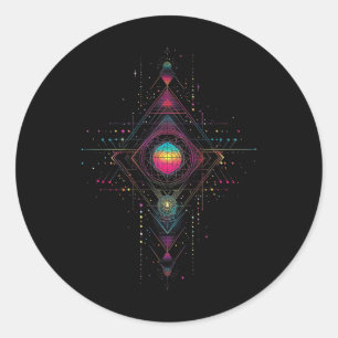 Sacred Geometry Metatron Cube Spiritual Yoga _5 Classic Round Sticker