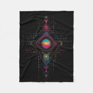 Sacred Geometry Metatron Cube Spiritual Yoga _5  Fleece Blanket