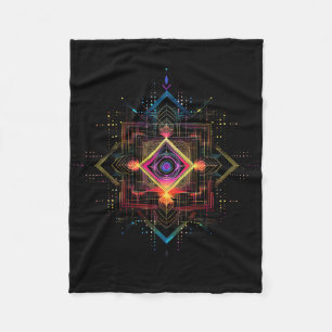 Sacred Geometry Metatron Cube Spiritual Yoga _6 Fleece Blanket