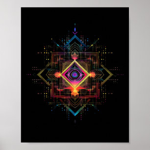 Sacred Geometry Metatron Cube Spiritual Yoga _6  Poster