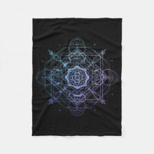 Sacred Geometry Metatron Cube Spiritual Yoga _8 Fleece Blanket