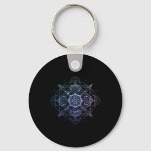Sacred Geometry Metatron Cube Spiritual Yoga _8 Keychain