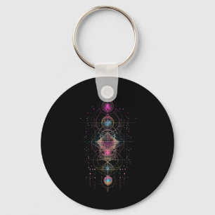 Sacred Geometry Metatron Cube Spiritual Yoga Keychain