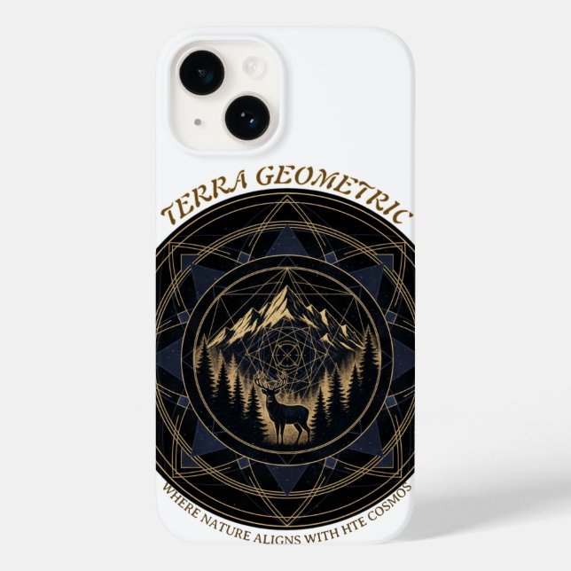 Sacred Geometry Nature Fusion • Mountains & Forest Case-Mate iPhone Case (Back)