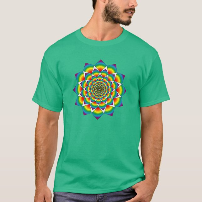Sacred Geometry - Rainbow Mandala T-Shirt (Front)