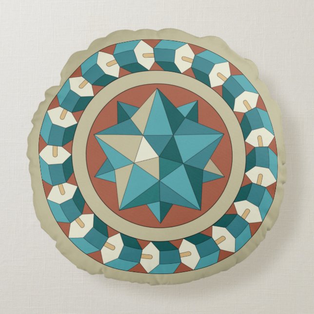 Sacred Geometry  Round Pillow (Front)