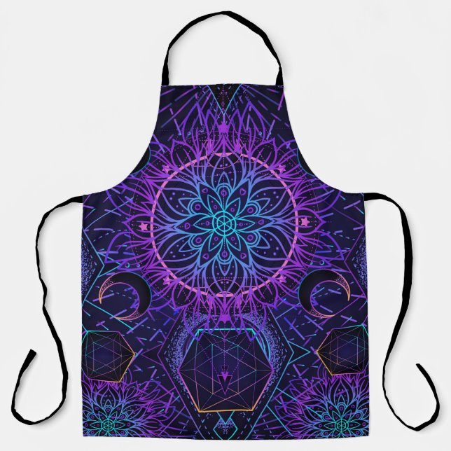 Sacred Geometry seamless pattern. Hindu symbols of Apron (Front)