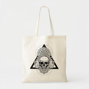 Sacred Geometry Skull Tote Bag
