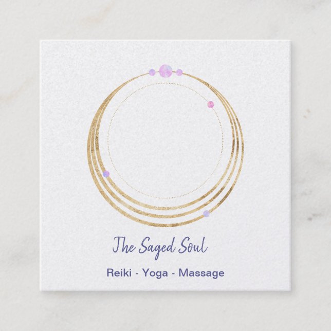 Sacred Geometry Spiritual New Age and Metaphysical Square Business Card (Front)