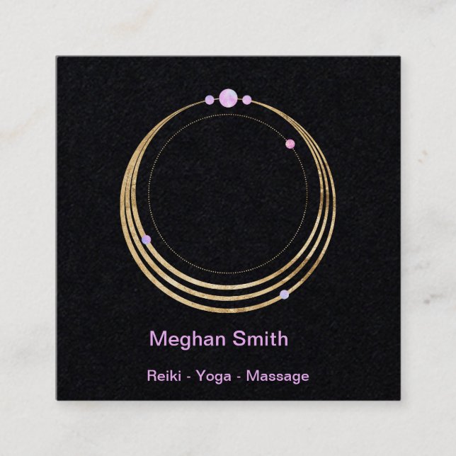 Sacred Geometry Spiritual New Age and Metaphysical Square Business Card (Front)