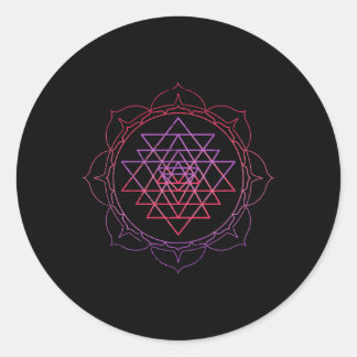 Sacred Geometry Sri Yantra Yoga Lotus Dala Psy Goa Classic Round Sticker