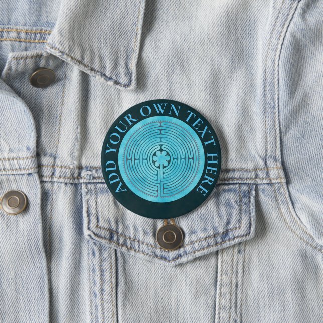 Sacred Geometry Symbol - Chartres Labyrinth 1 3 Inch Round Button (In Situ)