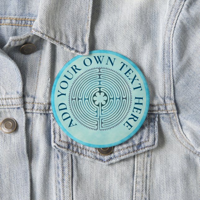 Sacred Geometry Symbol - Chartres Labyrinth 1 4 Inch Round Button (In Situ)