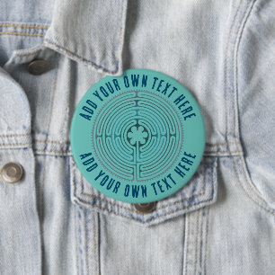 Sacred Geometry Symbol - Chartres Labyrinth 1 4 Inch Round Button