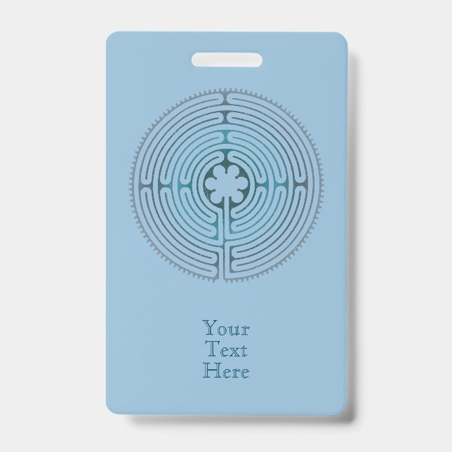 Sacred Geometry Symbol - Chartres Labyrinth 1 Badge (Front)