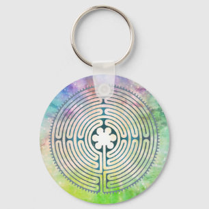Sacred Geometry Symbol - Chartres Labyrinth 1 Keychain