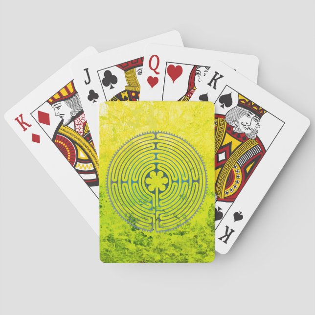 Sacred Geometry Symbol - Chartres Labyrinth 1 Playing Cards (Back)